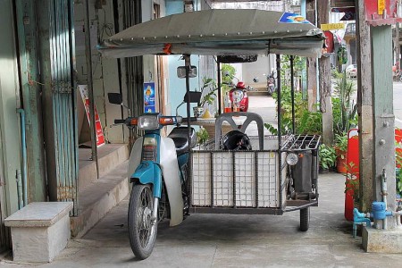sidecar moped in sri takua pa old town